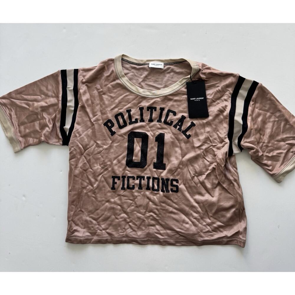 Saint Laurent Saint Political Fiction Cropped T-Shirt XL